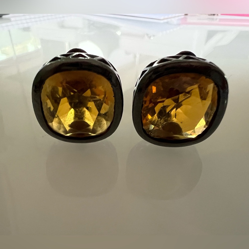 Yves Saint Laurent 1980's Elegant Swarovski Yellow Gemstone Earrings